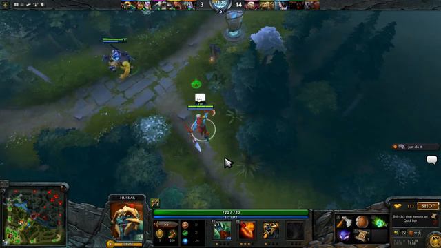 Dota 2: Пексик играет за Хускара (Huskar), бой 1 из 2 - loss смотреть онлайн