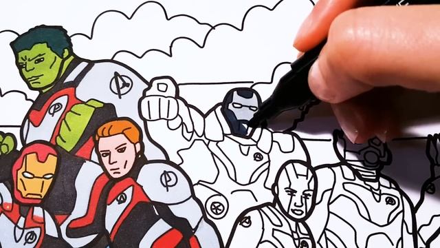 MARVEL AVENGERS ENDGAME // COLORING ALL AVENGERS ENDGAME CHARACTERS WITH NEW SUIT ARMOURS
