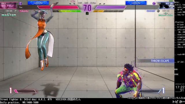 Street Fighter 6: 243rd day: A.K.I. #79: Practice. MR: 1400-1600. Complaining all the time. смотреть онлайн