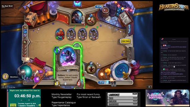 HS 18Aug2016 NA- Shade of Naxxramas MVP vs. Heroic Big Bad Wolf смотреть онлайн