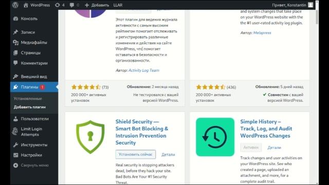 Быстрый курс Сайт на WordPress вордпресс для владельцев бизнеса - Безопасность Плагины