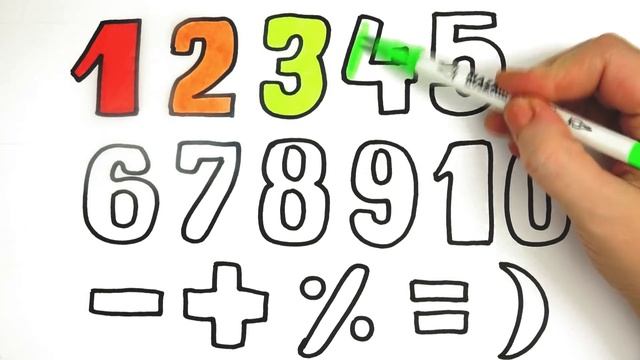 Bolalar uchun Raqamlar rasm chizish/Drawing Numbers for children/Рисование Числа и Цифры для детей смотреть онлайн