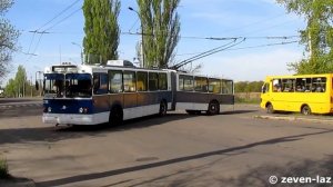 Черкасский троллейбус- ЗиУ-6205 №2036 сход штанг 27.04.2014