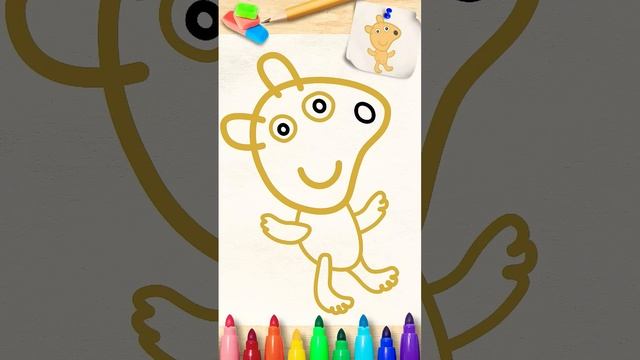 Teddy Drawing, Peppa Pig Teddy Bear Easy Short Drawing for Kids and Toddler #doodleart #peppapig смотреть онлайн