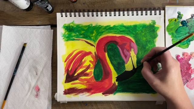 LIVE PAINT-A-LONG: Flamingo In Acrylic