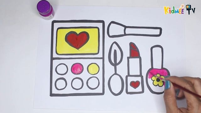 💄 How to Draw Makeup Set Tools 💋 Makeup Kit Coloring 🖌️ Colouring and Drawing for Kids 🪞 смотреть онлайн