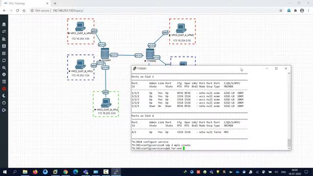 VPWS ( E-pipe ) and VPLS configuration on ( Alcatel ) Nokia Router смотреть онлайн