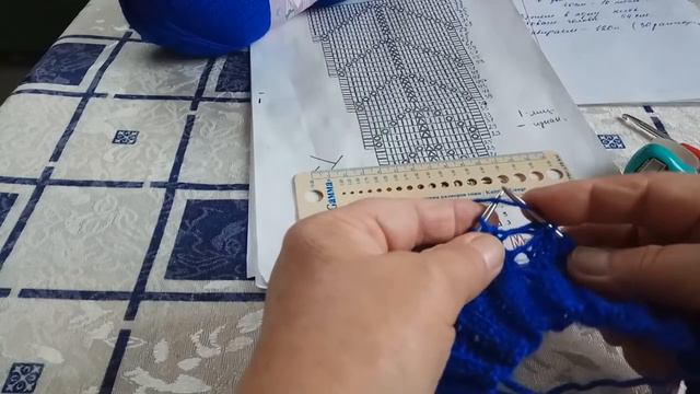 Ажурная круглая кокетка для туники спицами. Часть вторая . смотреть онлайн