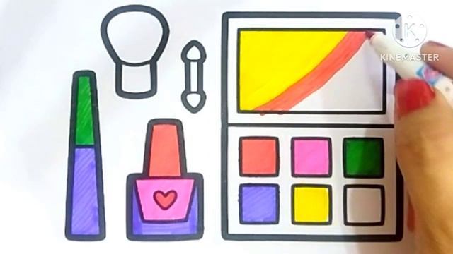 Makeup set drawing, coloring & painting for kids and toddlers | How to draw makeup kit easy, 73 смотреть онлайн