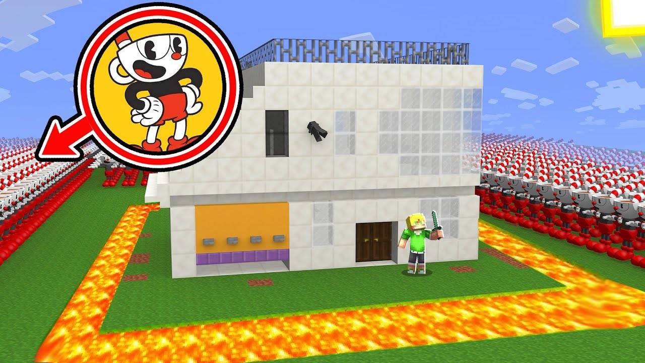 На МОЙ ДОМ НАПАЛИ CUPHEAD в МАЙНКРАФТ! САМЫЙ ЗАЩИЩЕННЫЙ  ДОМ в МАЙНКРАФТ! #майнкрафт