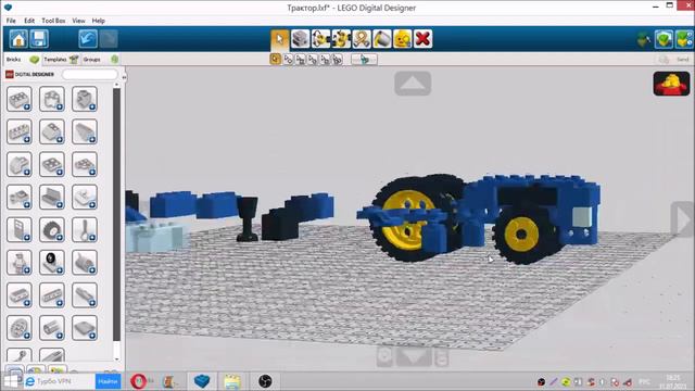 Строим трактор в LEGO Digital Designer смотреть онлайн