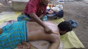 ASMR Laal baba with smokey oil  (Hip massage -  back massage) next is painkiller head massage