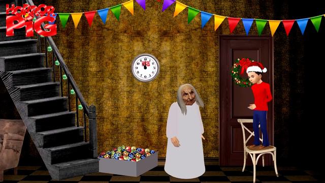 Паук Гренни чуть не испортил новый год Балди.гренни страшилки.мультики. смотреть онлайн