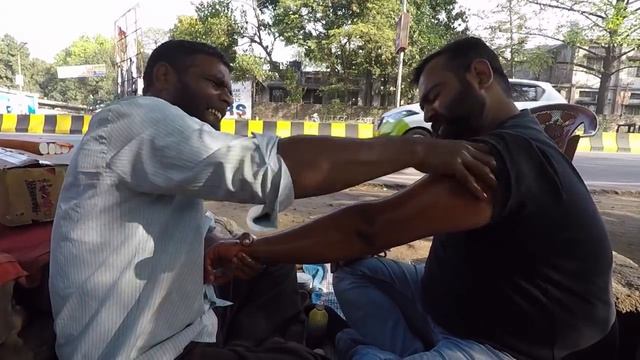 Ayurveda Laal Oil Painkiller Upper Hand Massage By Street Side Barber - ASMR