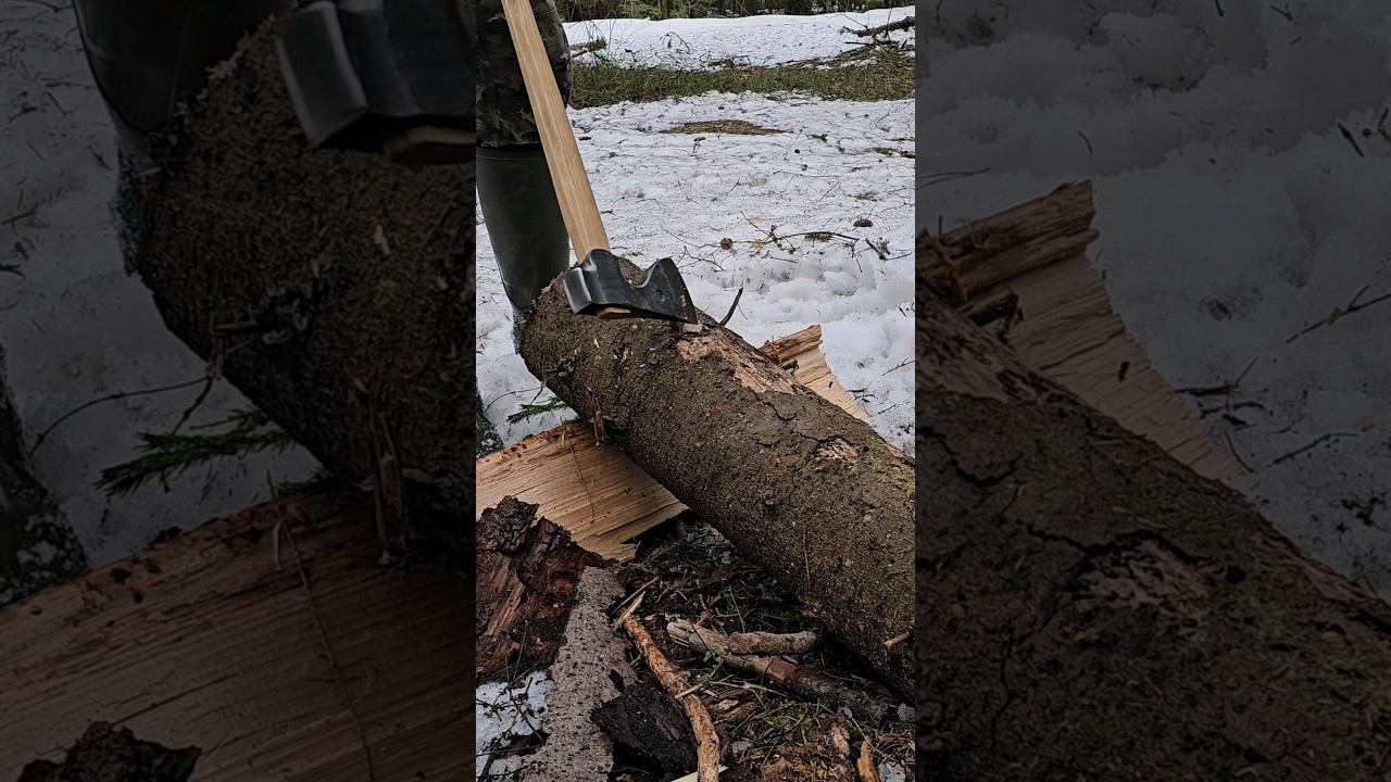 Томагавк Бориса Юргина (1кг/64см) на колке дров. смотреть онлайн