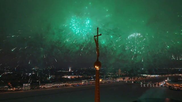 День снятия блокады Ленинграда. Несколько мгновений памятного дня. Вид с высоты. смотреть онлайн