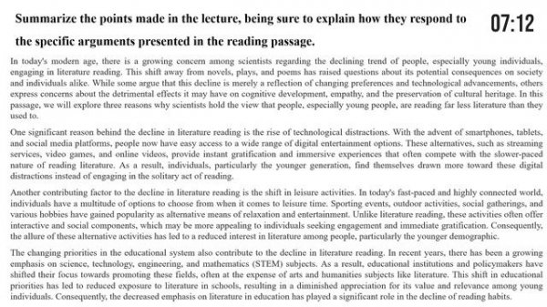 TOEFL Writing Test #11 - Answers with Templates - 2024 New Questions