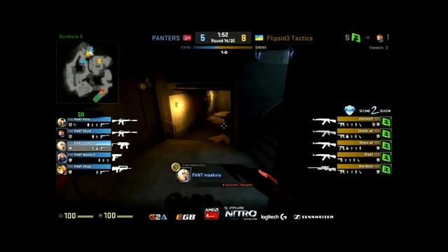 FlipSid3 vs PANTERS 2 map de overpass смотреть онлайн