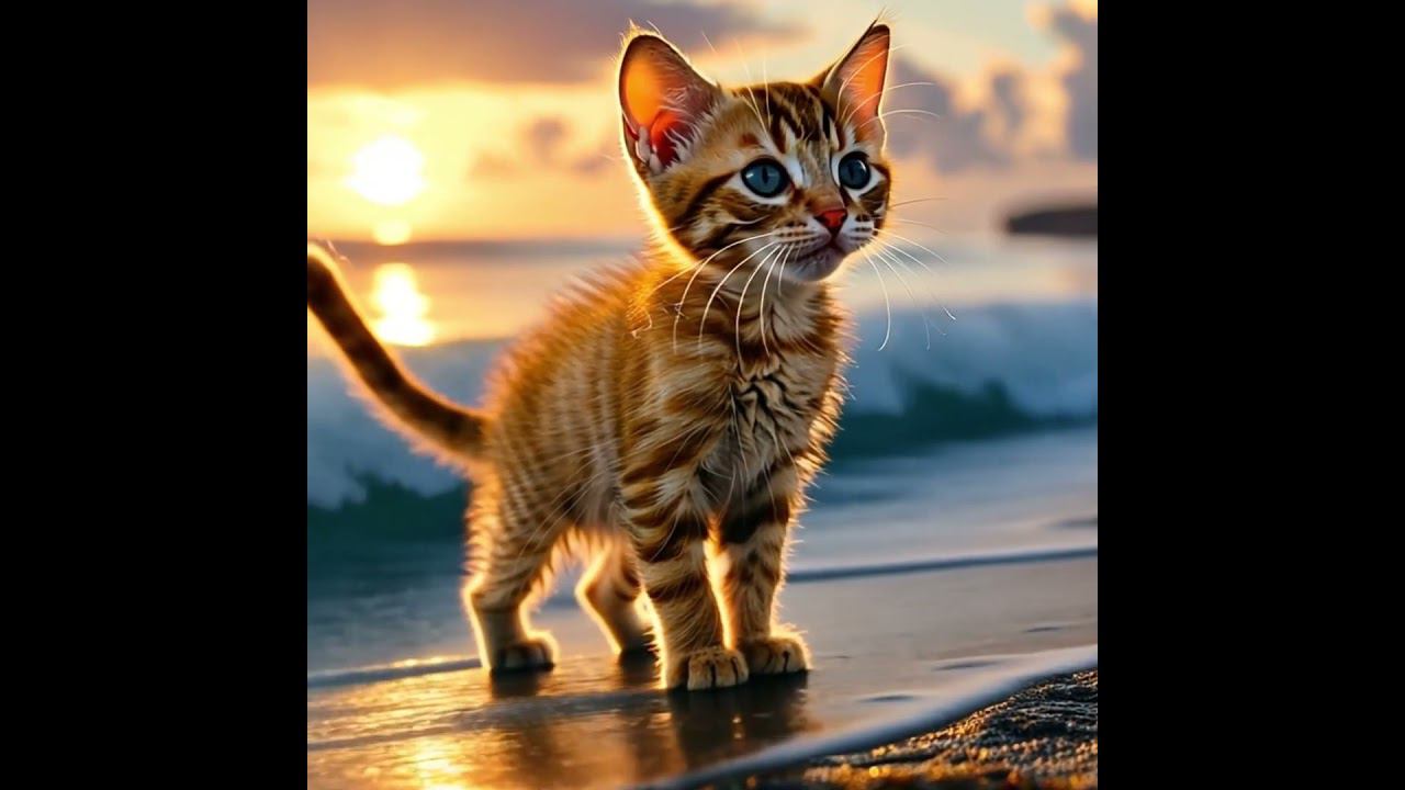 Kitten Travels The World Meow Meow Meow. Sound Miaw Miaw. #ai #cats #aicat #cat #catcute #cutecat