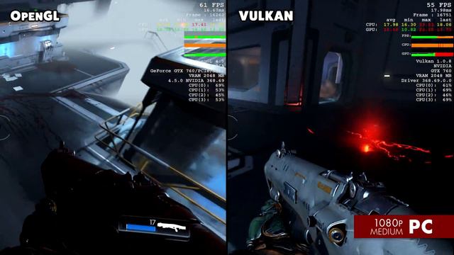 DOOM Vulkan vs OpenGL on the Potato Masher + Extended Potato Masher vs PS4 resolution comparison смотреть онлайн