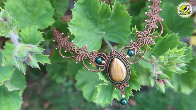 Macrame by Afeng： 2021-33｜Macrame Tutorial｜Macrame Necklace｜Autumn evening｜编绳｜DIY｜ смотреть онлайн