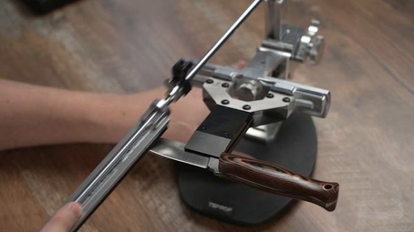 Заточка ножа Колибри от бренда "Семь ножей" алмазными камнями TSPROF ALPHA в зеркало