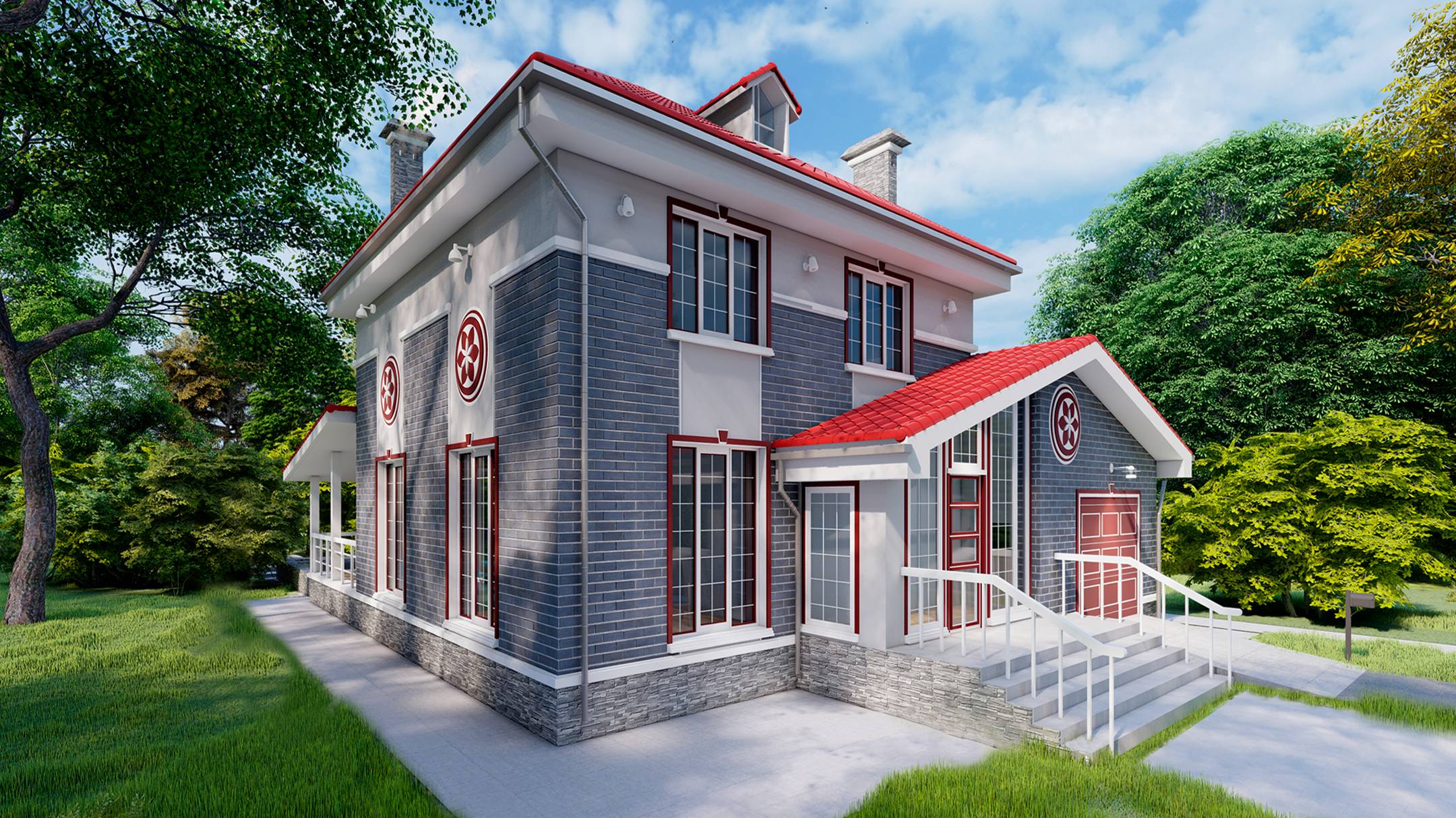 Дом 2 этажа, 16х14м