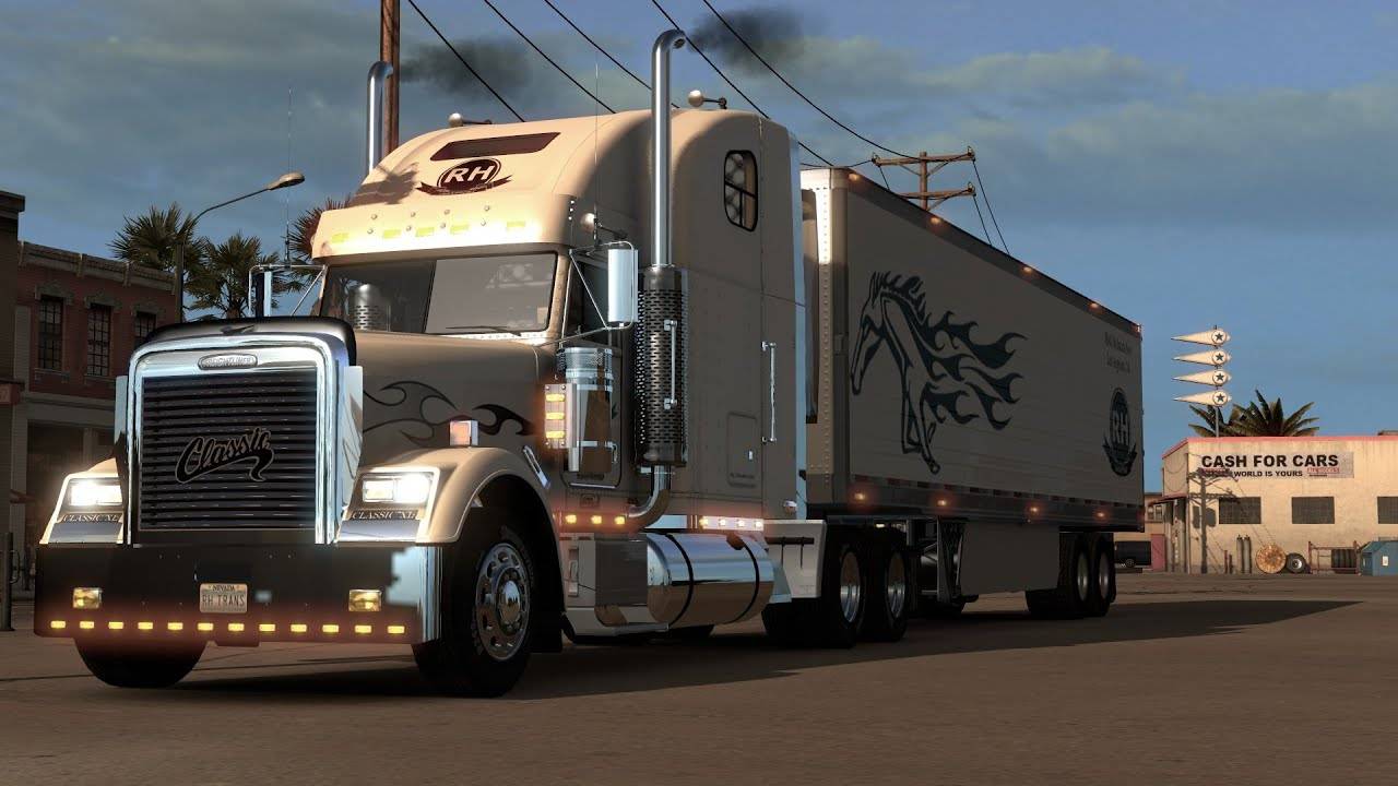 American Truck Simulator изучаю город смотреть онлайн