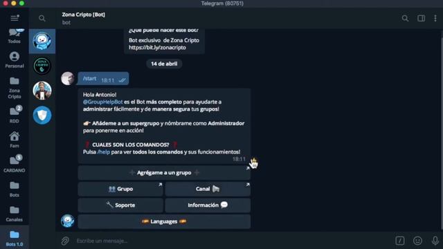 🤖 BOT  Telegram | Administrar Grupos | Group Help Bot 🔵