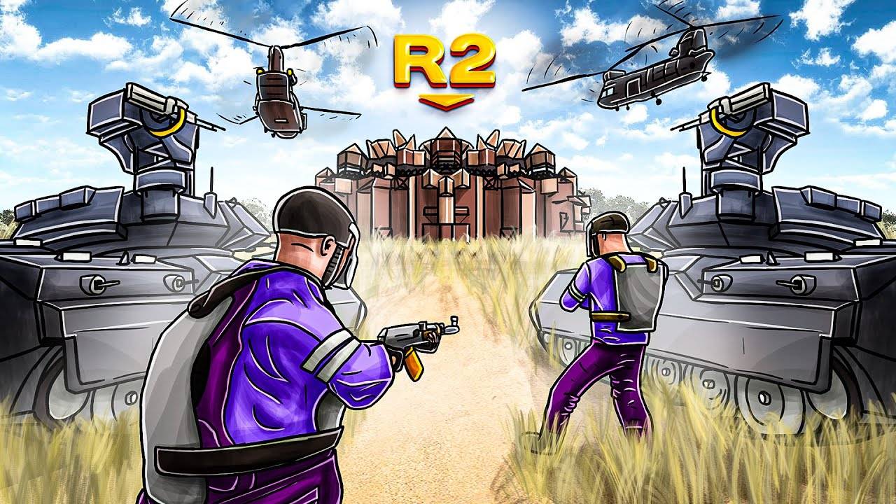 R2 ПРОТИВ 100 ПОДПИСЧИКОВ В РАСТ/RUST смотреть онлайн