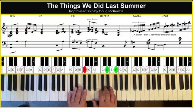 'The Things We Did Last Summer' - solo jazz piano tutorial смотреть онлайн