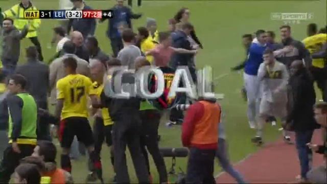 Wow - Watford score in last seconds after Leics missed penalty смотреть онлайн