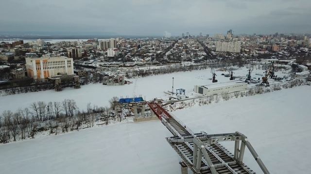 Самара.Фрунзенский мост.Строительство развязки.3.02.2018 смотреть онлайн