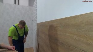 Укладка ламината Tarkett на стену