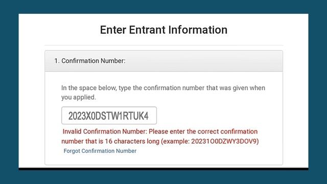 Invalid Confirmation Number DV Lottery 2025 | DV Lottery 2025 Website Not Working