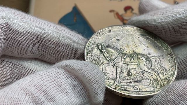 Gustav II Adolf - Fördraget i Bärwalde 1631 - Satirisk medaljpräglad Taler av Christian Maler смотреть онлайн