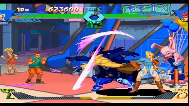X-Men vs. Street Fighter CAMMY Gameplay PS1 Hardest AI - No Combos смотреть онлайн