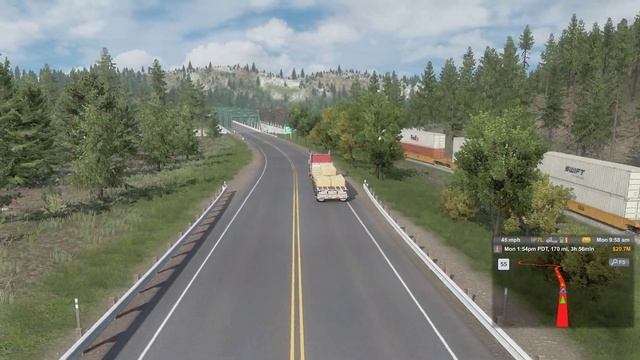 American Truck Simulator Peterbilt 389 Glider Coeur d' Alene, ID to Kelowna, BC Canada LOUD JAKES ! смотреть онлайн