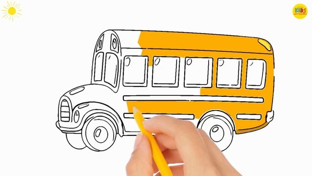 The Wheels on the Bus - Nursery Rhyme | Drawing and Coloring the Bus #trending #drawing #education смотреть онлайн