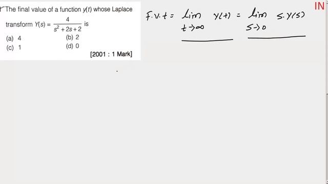 034 | GATE 2001 IN | Time response Analysis | Gate Previous Year Control System Questions | смотреть онлайн