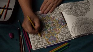 ASMR no talking Mandala coloring with color pencils
