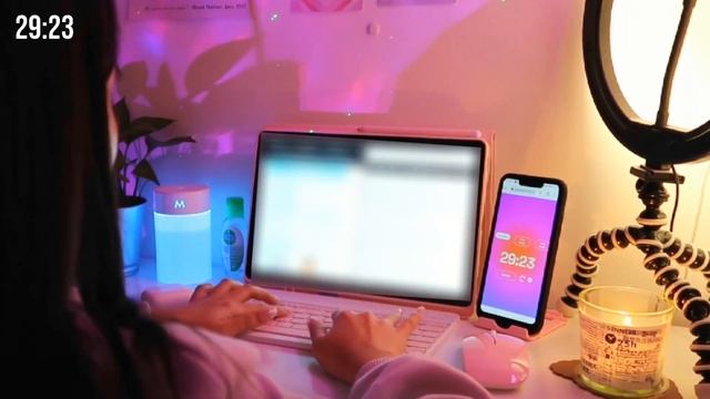 1 hour late night study with me ✨💖 | no music, real time, keyboard asmr смотреть онлайн
