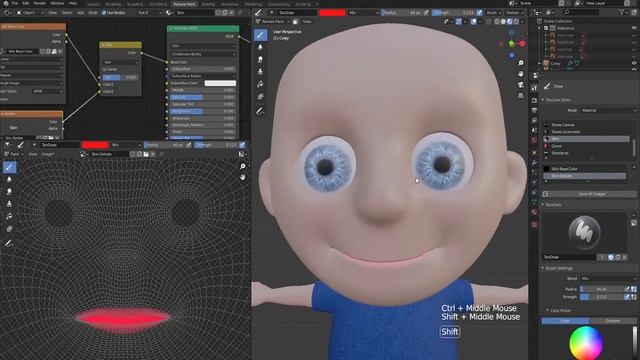 skin texture painting blender tutorial part 35 смотреть онлайн