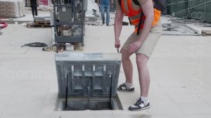 Люк Проспект-Ц 800х800х114 С250 усиленный 25тн оцинкованный под тротуарную плитку на петлях Горлиния