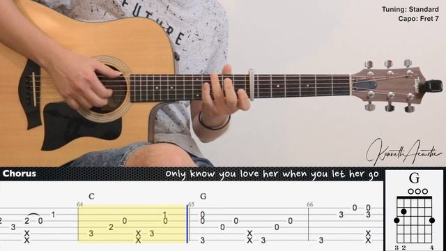 Let Her Go - Passenger | Fingerstyle Guitar | TAB + Chords + Lyrics смотреть онлайн