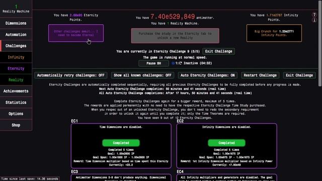 Antimatter Dimensions Reality Update Episode 47: EC11 WHHYYYYY?!? смотреть онлайн