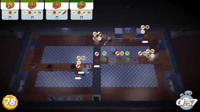 [World Record] Overcooked Level 4-4 3 player coop 3 stars score 280 смотреть онлайн