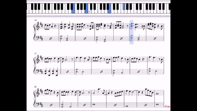 Last Christmas - Wham! - Klaviernoten mit Tastatur смотреть онлайн