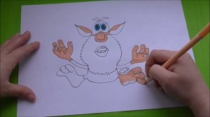 Booba cartoon coloring book for children. Буба мультик-раскраска для детей.