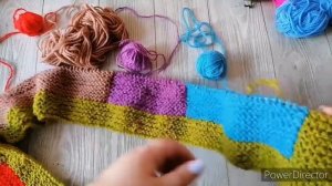 Мастер класс. Вяжем плед в технике color block